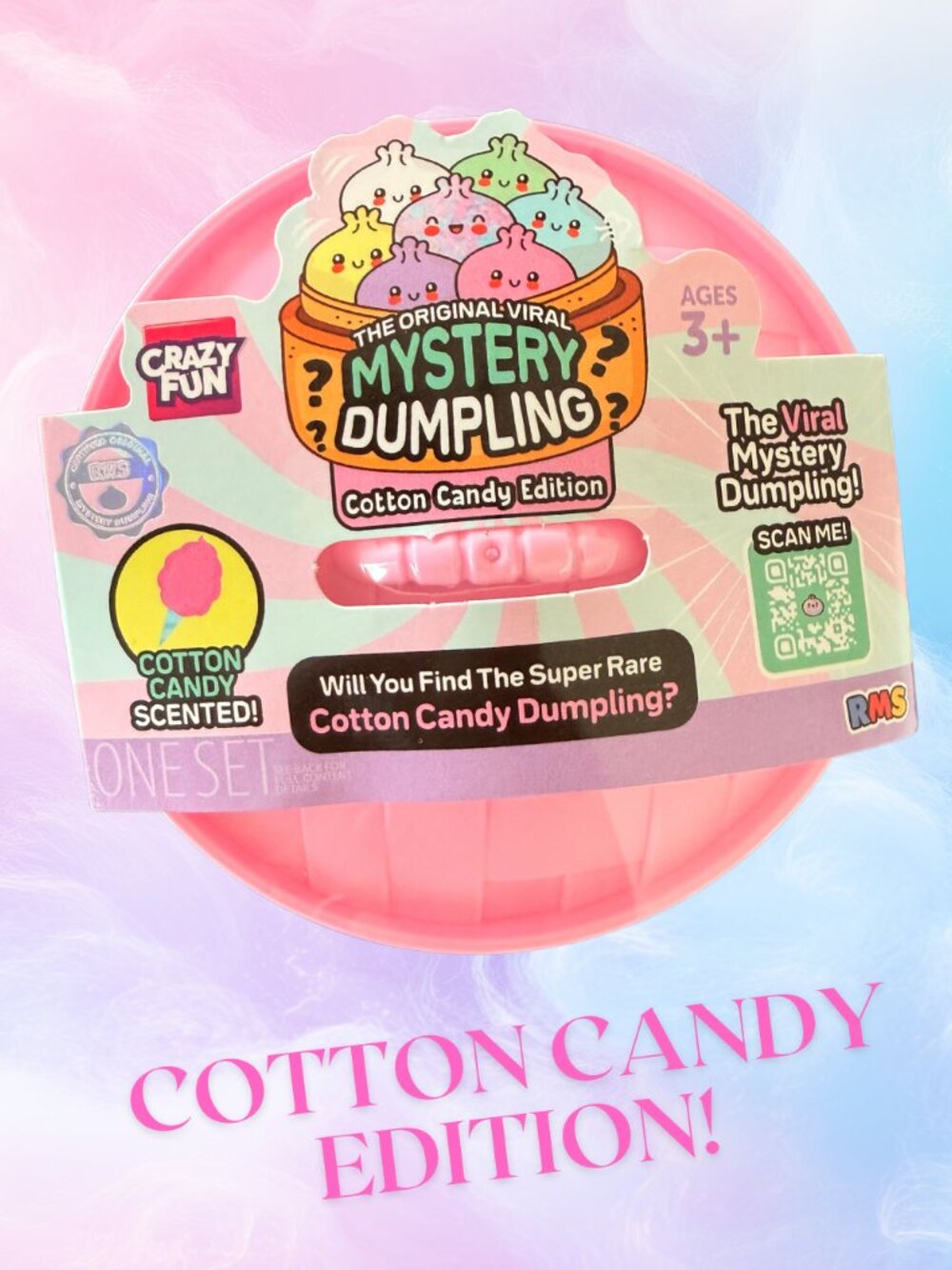 🍭 RMS | COTTON CANDY Viral Mystery Squishy Dumpling - SOFT BLUE